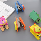 cartoon wooden animal mini stapler